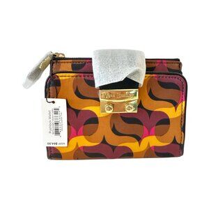 Vera Bradley Modern Lights Leather Trim Push Lock Wallet Bifold New With Tags